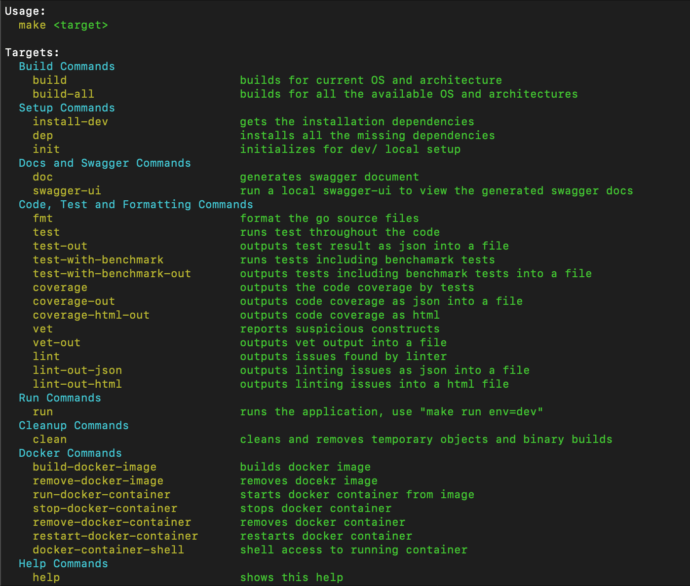 Notes: Golang Makefile